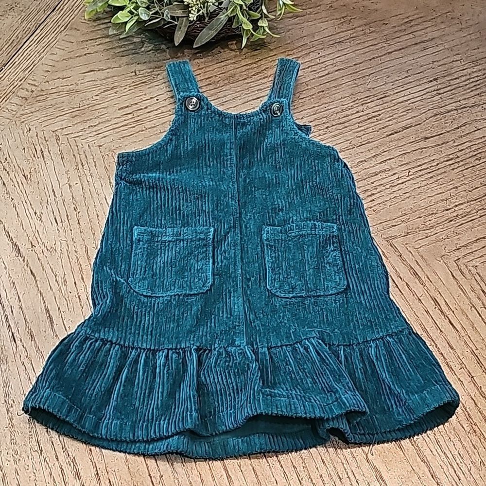 Teal cuduroy overall dress size 4